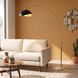 Luna Bella 92 inch 14 watt Weathered Brass and White Arc Floor Lamp Portable Light in Matte Black and Gold Steel