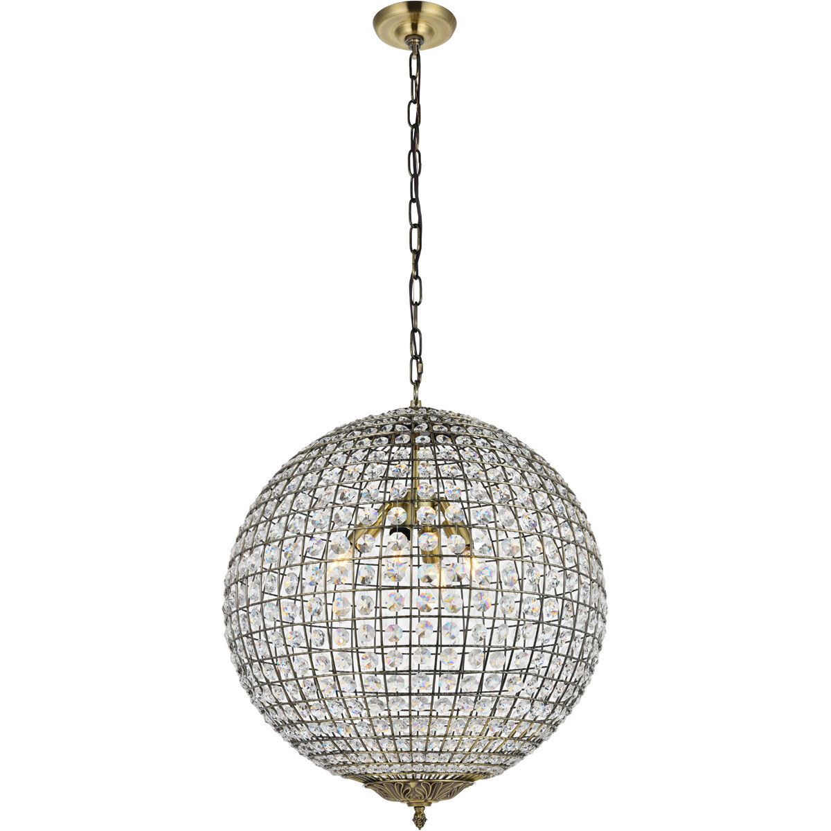 Earlene 4 Light 20 inch Antique Bronze and Clear Pendant Ceiling Light