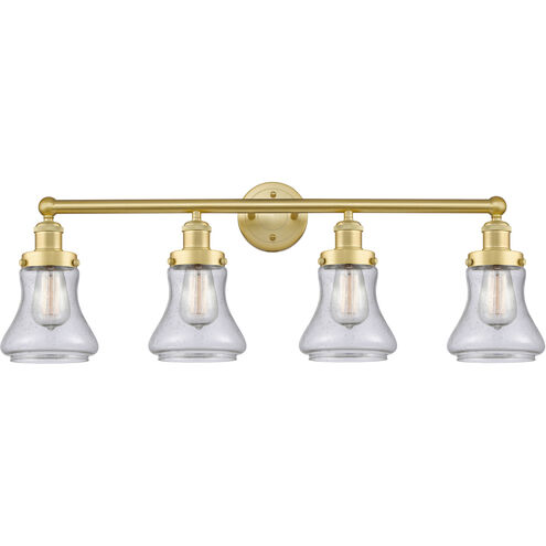 Bellmont 4 Light 33.5 inch Satin Gold Bath Vanity Light Wall Light in Seedy Glass