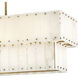 Simone LED 48 inch Burnished Gold Chandelier Ceiling Light in Alabaster, Linear & Oval