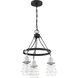 Neighborhood Thatcher 3 Light 18 inch Flat Black/Brushed Polished Nickel Chandelier Ceiling Light, Neighborhood Collection