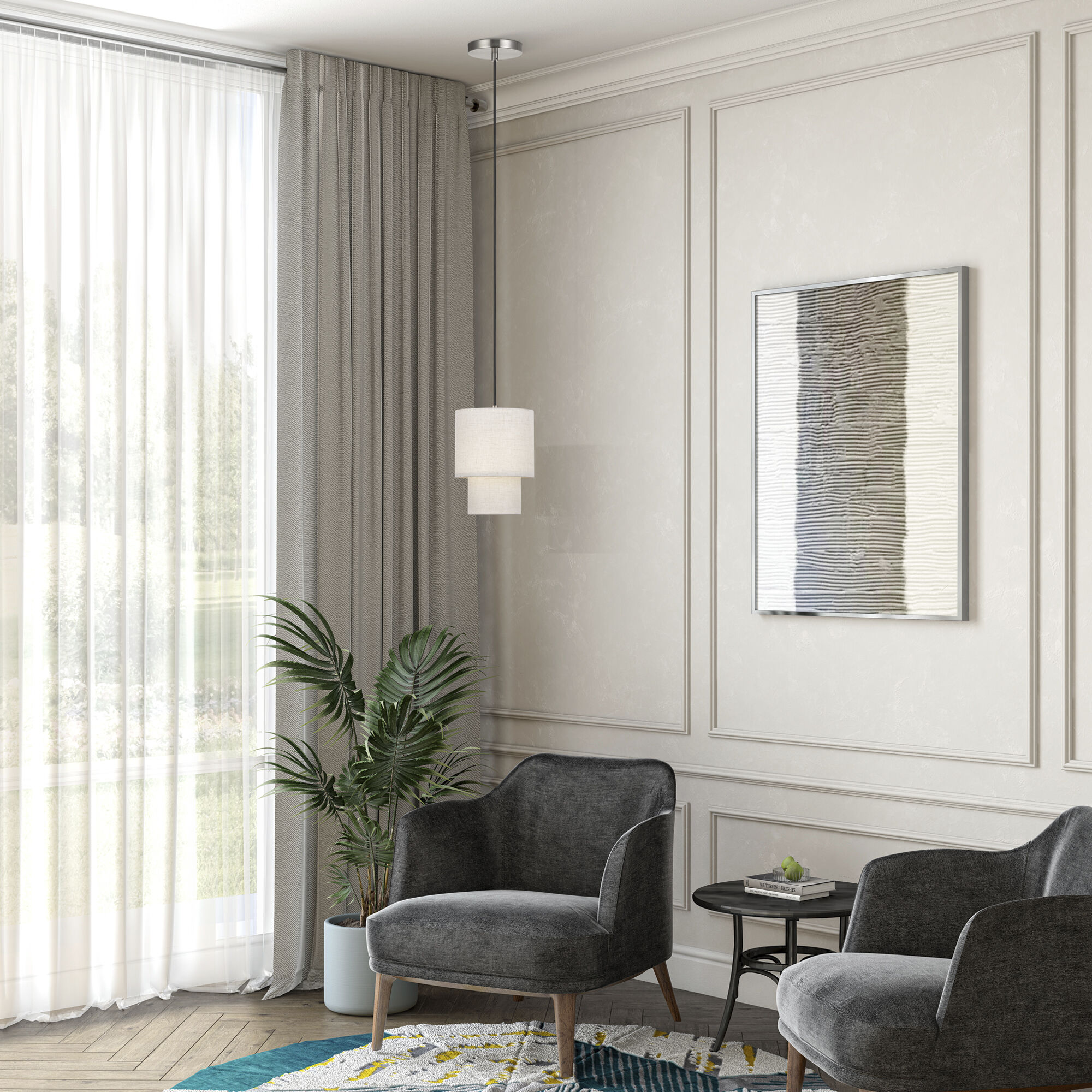 Monroe 1 Light 7 inch Brushed Nickel Mini Pendant Ceiling Light