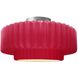 Radiance Collection - Pleated Tier 1 Light 14.5 inch Cerise and Brushed Nickel Semi-Flush Ceiling Light in Replaceable Bulb, 14.5W x 7.25H, Form+Finish+Function