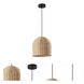 Bahama 1 Light 12 inch Dark Bronze with Light Rattan Pendant Ceiling Light