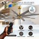Atlas Ariella 64 inch Brushed Brass with Brushed Nickel Blades Ceiling Fan