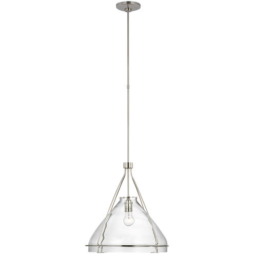 Amber Lewis Wren LED 17.75 inch Polished Nickel Pendant Ceiling Light