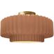 Radiance Collection - Pleated Tier LED 14.5 inch Adobe and Brushed Brass Semi-Flush Ceiling Light in Dedicated LED, 14.5W x 7.25H, Form+Finish+Function