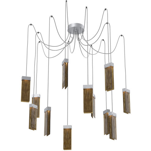 Parallel LED 13.3 inch Classic Silver Swag Multi-Pendant Ceiling Light in 3000K LED, Bronze Granite