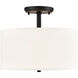 Guyten 2 Light 13 inch Matte Black Indoor Semi-Flush Ceiling Light