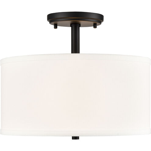 Guyten 2 Light 13 inch Matte Black Indoor Semi-Flush Ceiling Light