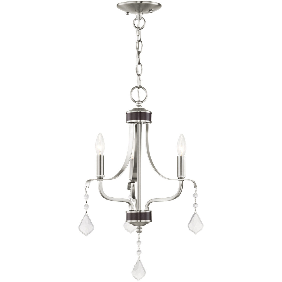 Laurel 3 Light 13 inch Brushed Nickel Mini Chandelier Ceiling Light