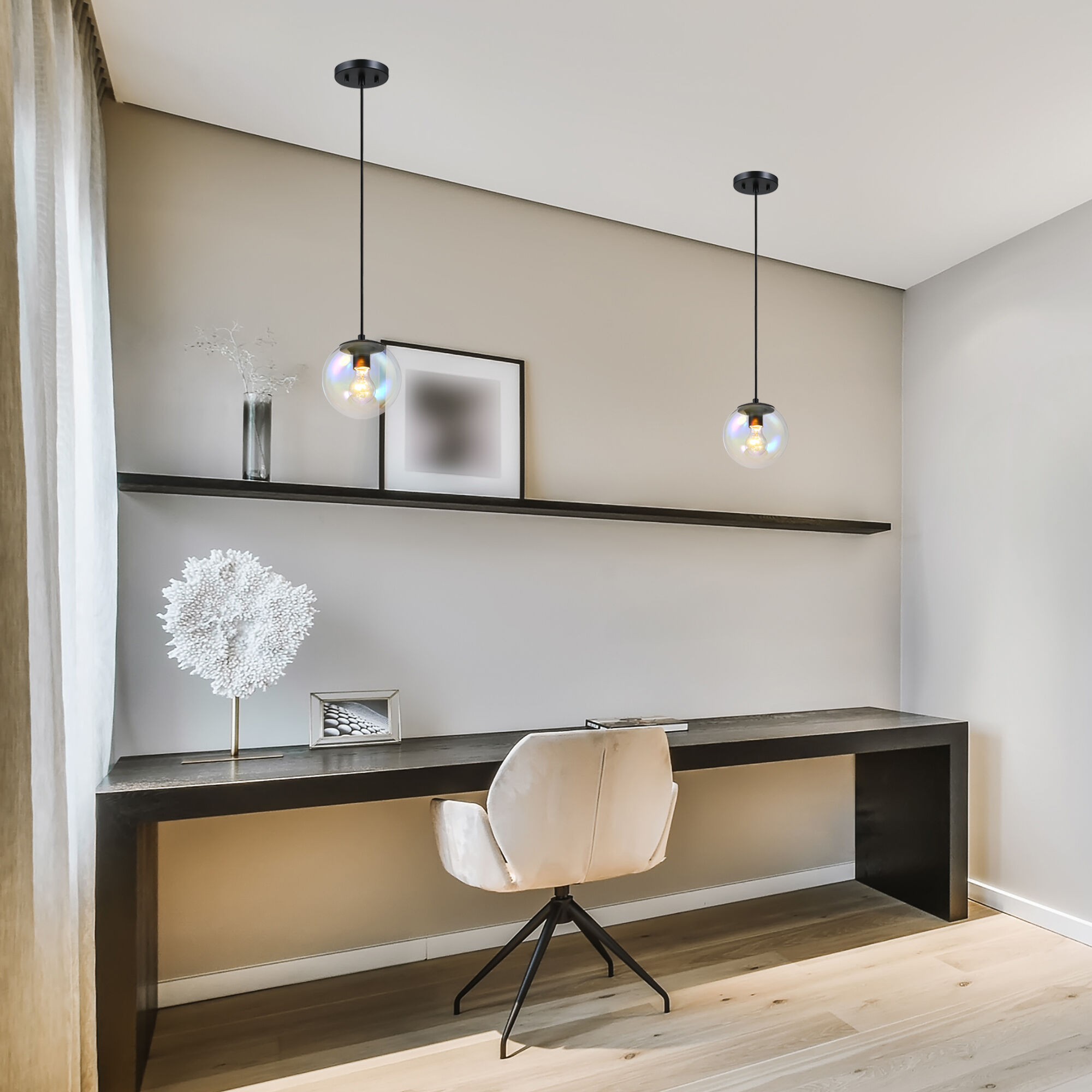 Neva LED 7 inch Matte Black Pendant Ceiling Light