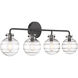 Mason 4 Light 30.5 inch Black Bathroom Vanity Light Wall Light