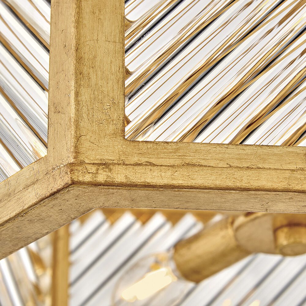 Lisa McDennon Sura 4 Light 19 inch Distressed Brass Semi-flush Mount Ceiling Light