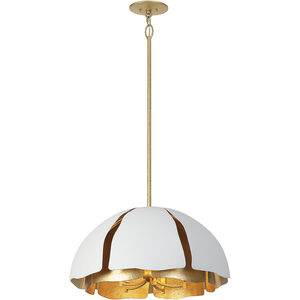 Brewster 5 Light 26 inch Cavalier Gold with Royal White Pendant Ceiling Light