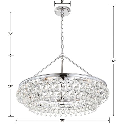 Calypso 6 Light 30 inch Polished Chrome Chandelier Ceiling Light