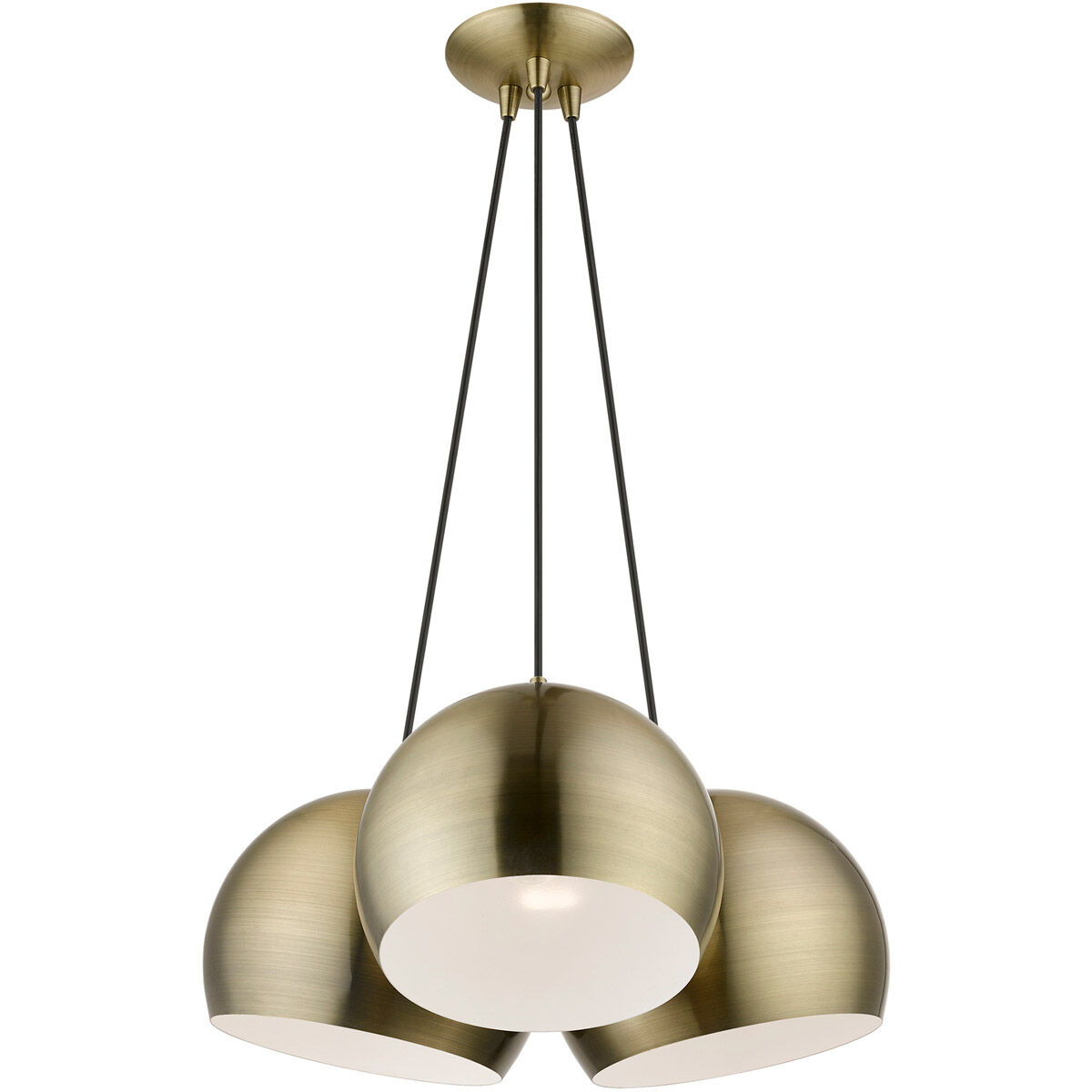 Piedmont 3 Light 22 inch Antique Brass Multi Pendant Ceiling Light