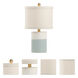 Pam Cain 19 inch 60.00 watt Antique Cream/Blue Table Lamp Portable Light