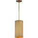 Marie Flanigan Rivers LED 7 inch Soft Brass Fluted Pendant Ceiling Light, Small