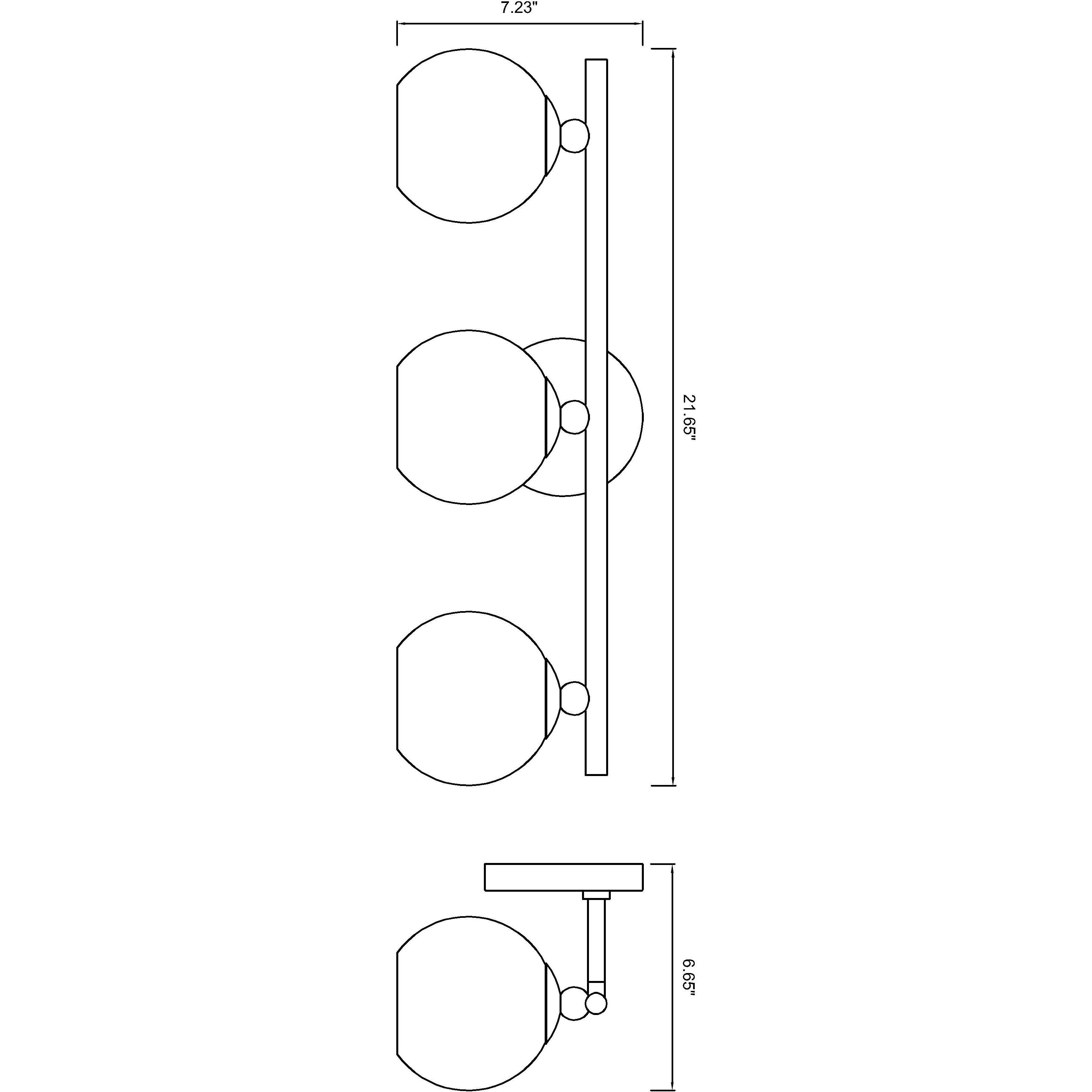 Neoma 3 Light 21.75 inch Matte Black Vanity Wall Light