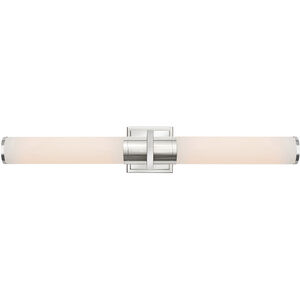 Positano LED 29 inch Polished Nickel Bathroom Vanity Wall Light in Satin White