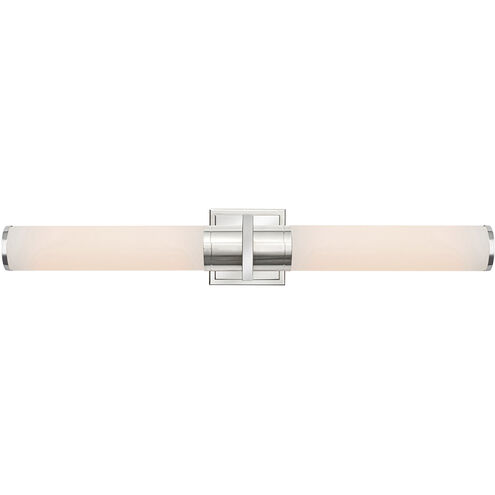 Positano LED 29 inch Polished Nickel Bathroom Vanity Wall Light in Satin White