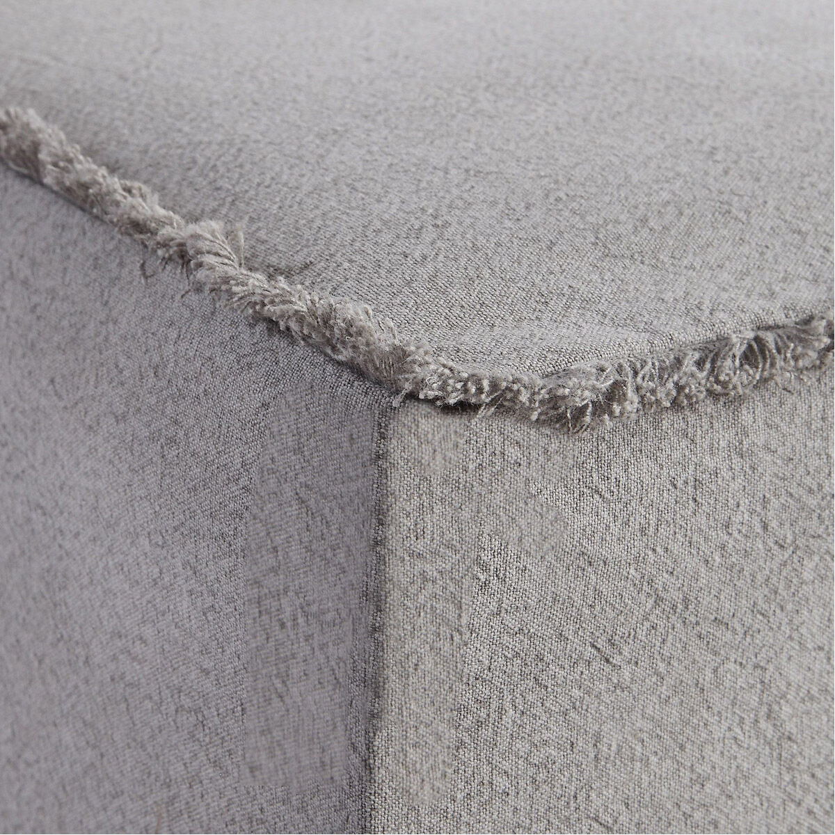 Narissa Stonewashed Gray Linen and Natural Poplar Armless Chairs, Set of 2