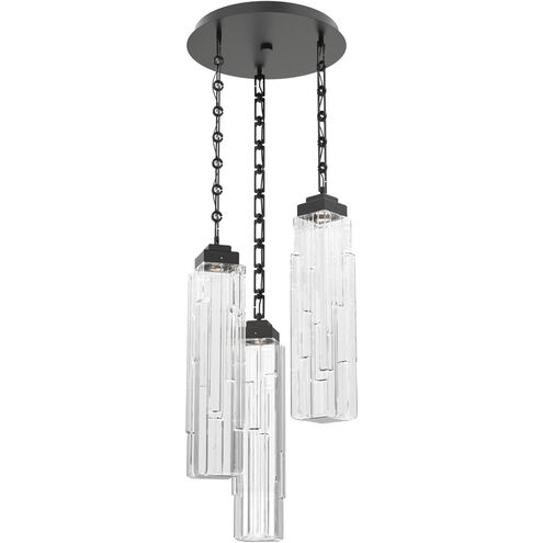 Ledgestone LED 18.3 inch Matte Black Multi-Pendant Ceiling Light in 3000K LED, Rectangular Chain