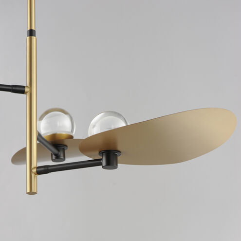 Pearl LED 39.25 inch Black and Natural Aged Brass Suspension Pendant Ceiling Light