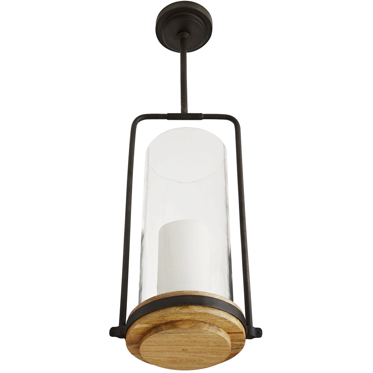 Sumter 1 Light 10.5 inch Black and Bronze with Natural Wood Candle Pendant Ceiling Light, Beth Webb