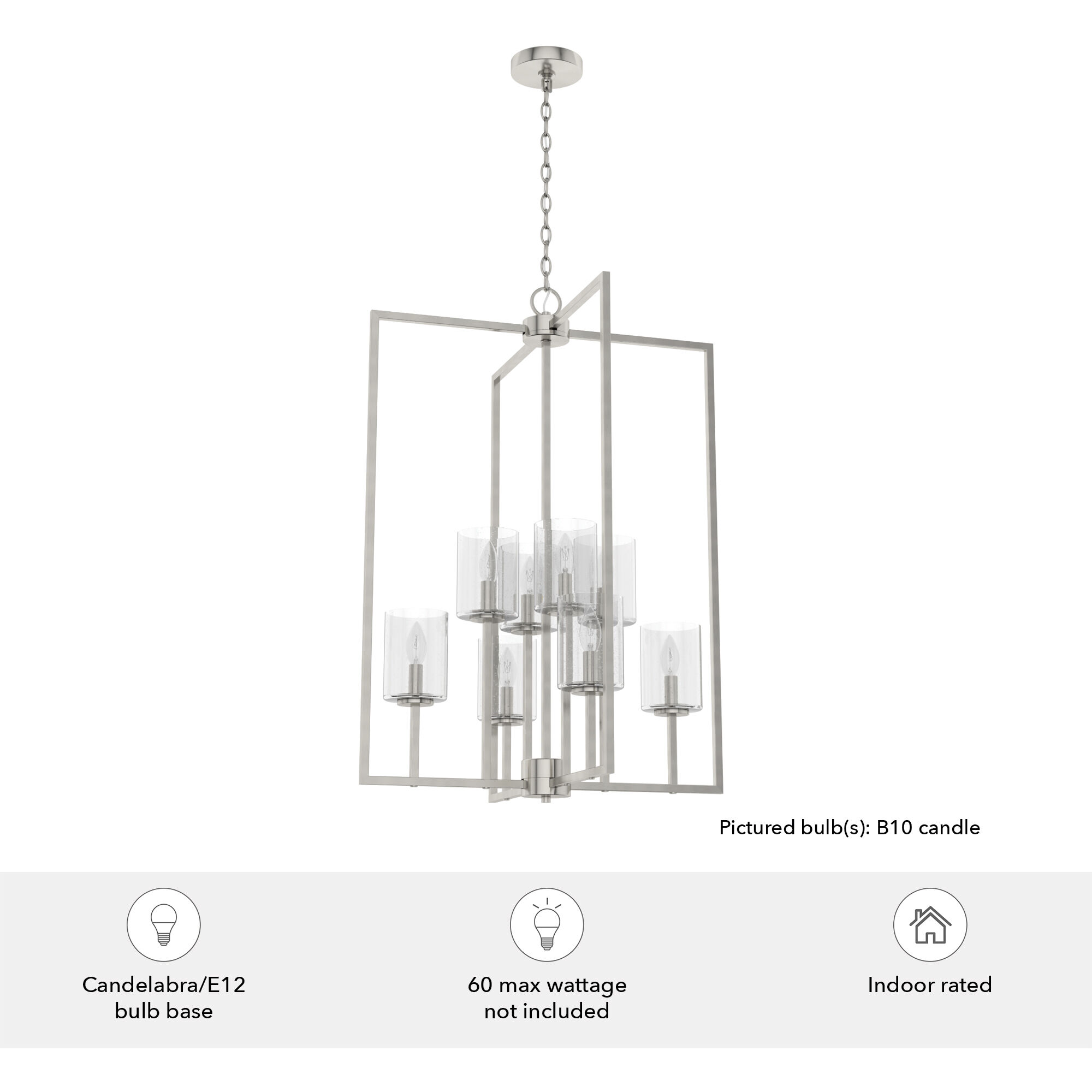 Kerrison 8 Light 24 inch Brushed Nickel Foyer Pendant Ceiling Light