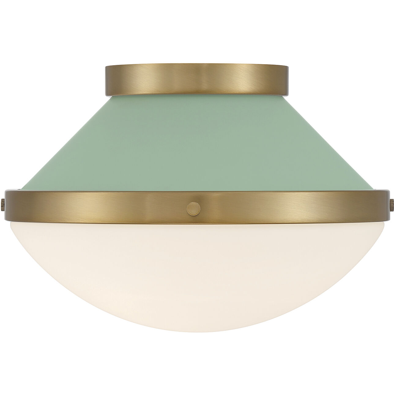Xander 1 Light 12.25 inch Vibrant Gold Flush Ceiling Light in Vibrant Gold and Green
