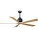 Atlas Irene-5 60 inch Matte Black with Light Maple Blades Indoor/Outdoor Ceiling Fan
