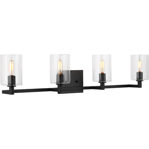 Fullton 4 Light 35 inch Midnight Black Bath Vanity Wall Light