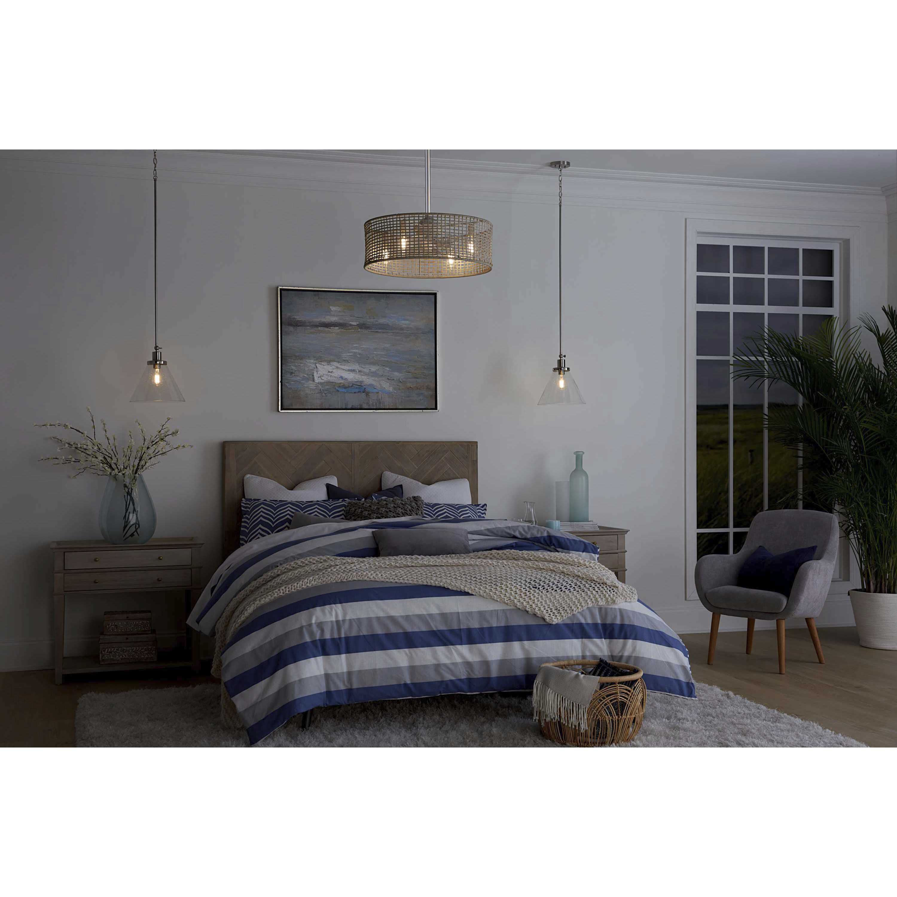 Hinton 1 Light 12 inch Brushed Nickel Pendant Ceiling Light