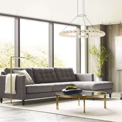 Sean Lavin Klee 43 inch 10.2 watt NATURAL BRASS/WHITE MARBLE Floor Lamp Portable Light in Natural Brass/Marble, Integrated LED