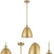 Ballston Dome LED 9 inch Satin Gold Pendant Ceiling Light