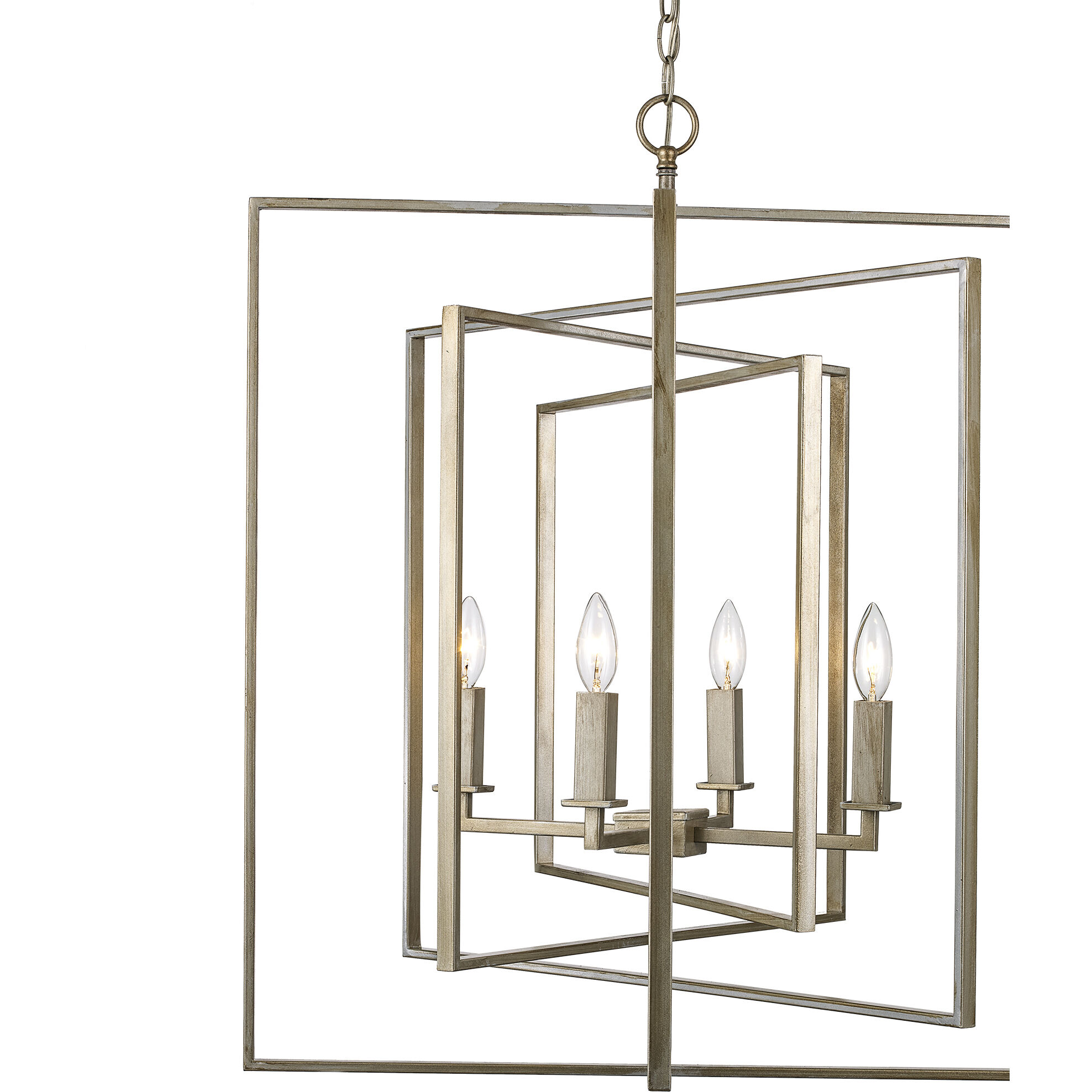 El Capitan 4 Light 26 inch Antique Silver Leaf Pendant Ceiling Light