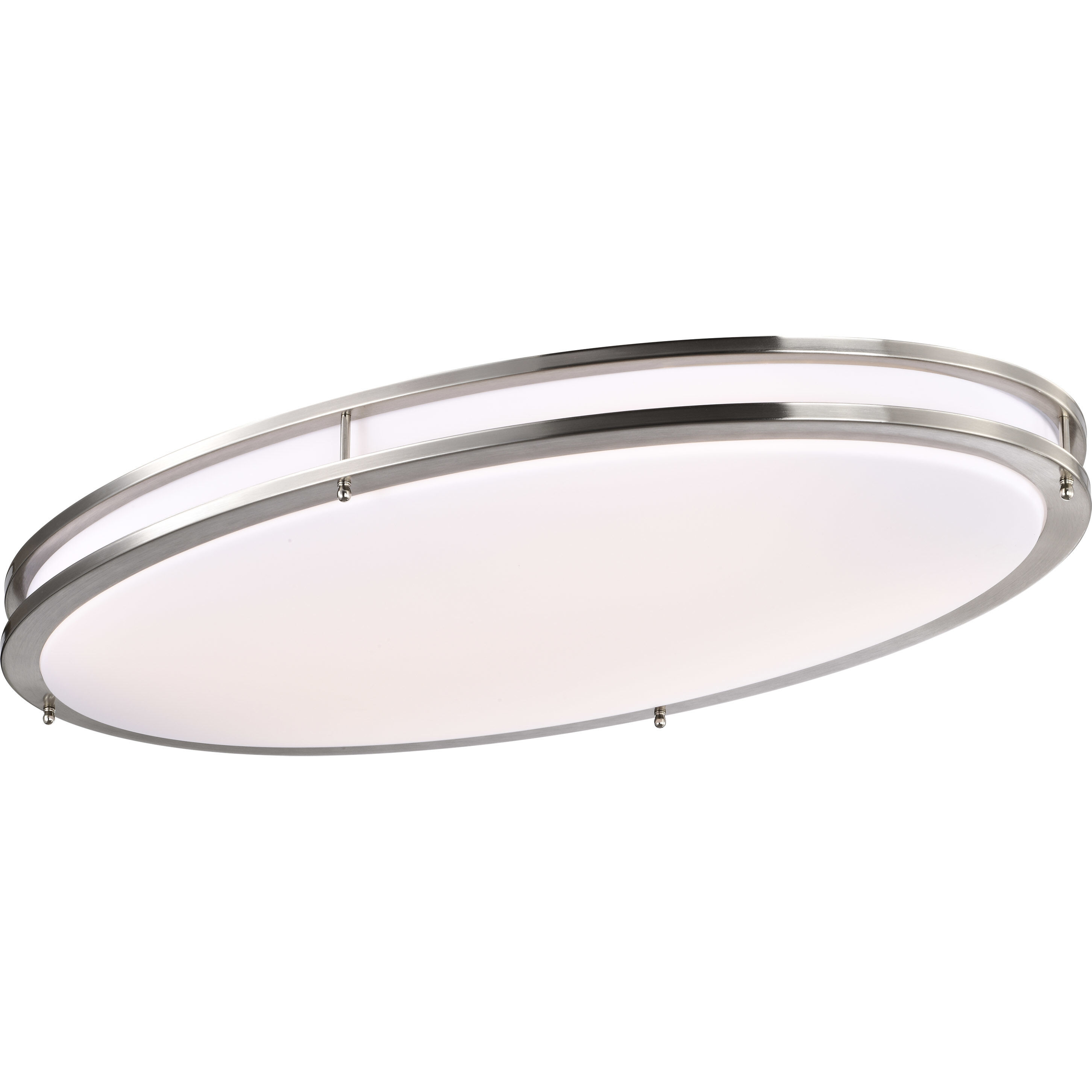 Glamour LED 18 inch Brushed Nickel Oval Flush Ceiling Light