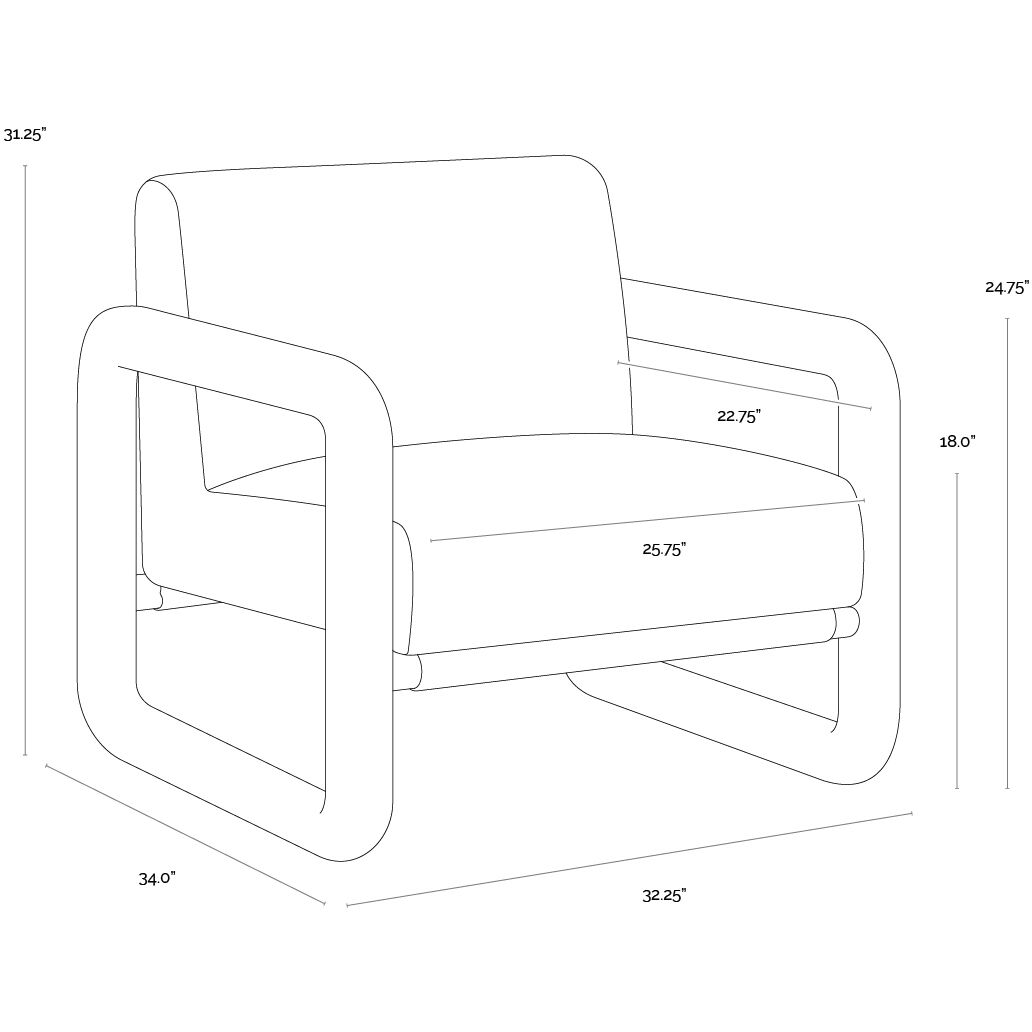 Nubo Noah Meadow / Ludlow Dark Olive Leather Lounge Chair