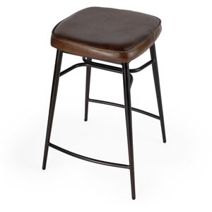 Arlington 26" Square Leather 26" Counter Stool in Medium Brown