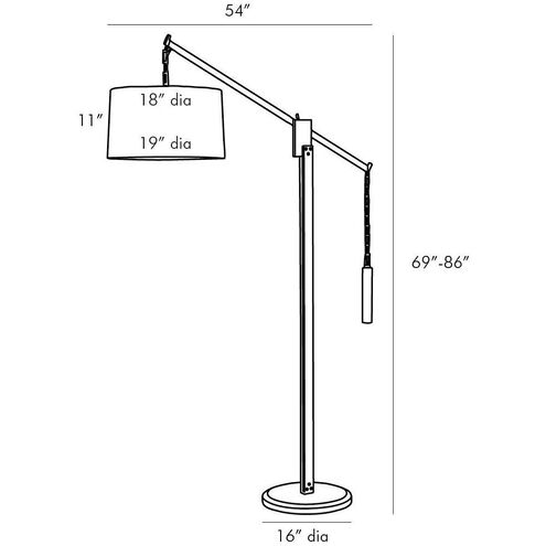 Counterweight 69 inch Aged Bronze Floor Lamp Portable Light