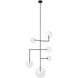 AERIN Linnea LED 26 inch Modern Iron Entry Chandelier Ceiling Light in Clear Glass