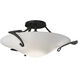 Antasia 1 Light 22.3 inch Black Semi-Flush Ceiling Light in Opal