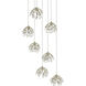 Crystal Bud 7 Light 13 inch Painted Silver/Contemporary Silver Leaf Multi-Drop Pendant Ceiling Light