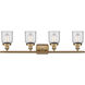 Ballston Small Bell LED 36 inch Brushed Brass Bath Vanity Light Wall Light in Clear Glass