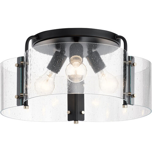 Thoreau 3 Light 18 inch Black Semi Flush Light Ceiling Light