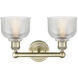 Dayton 2 Light 14.5 inch Antique Brass and Clear Bath Vanity Light Wall Light