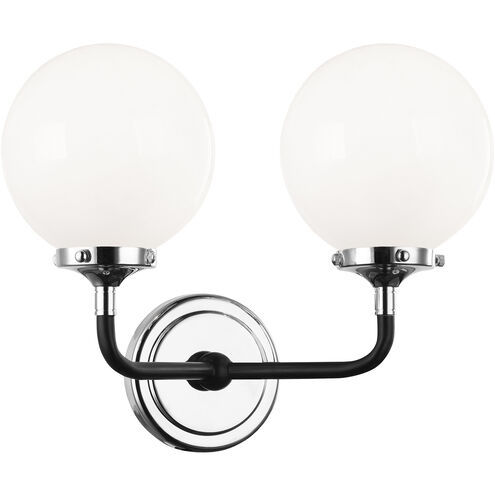 Particles Wall Sconce Wall Light in Chrome and Opal Glass