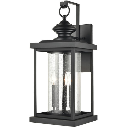 Minersville 3 Light 23 inch Matte Black Outdoor Sconce